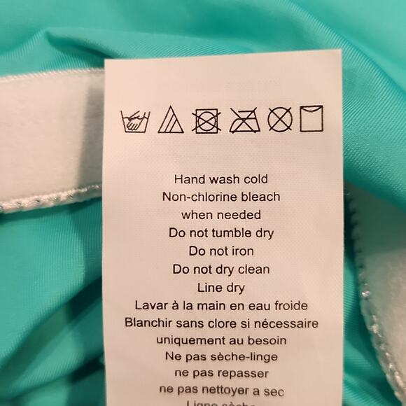 NWT LA BLANCA Plus Size Island Goddess Aqua Marine Ruffle Shoulder Swimsuit 20W - Picture 9 of 9